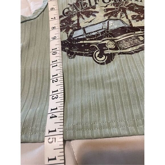 Ribbed sage California crop tank top by Shein - Picture 5 of 7